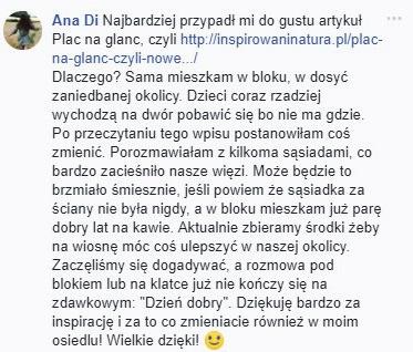 Robimy to dla Was! Składam g r a t u l a c j e - ale dla Twórców PLEBISCYTU. Dzięki Wam nasze miasta zaczęły «rozkwitać». Rywalizacja skutkuje lepszym ogólnym wyglądem miast.