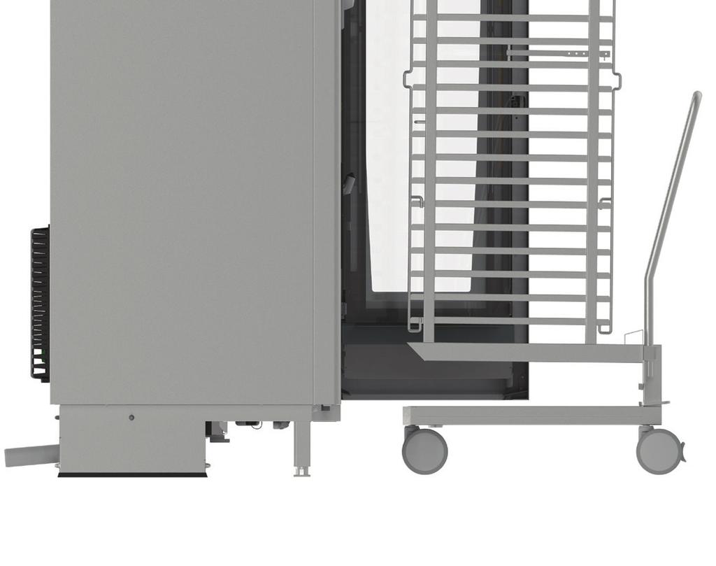5 Konfiguracja urządzenia Ustawić odstęp 200 mm pomiędzy górną krawędzią ramy dosuwowej a podłogom ze nogami urządzenia.
