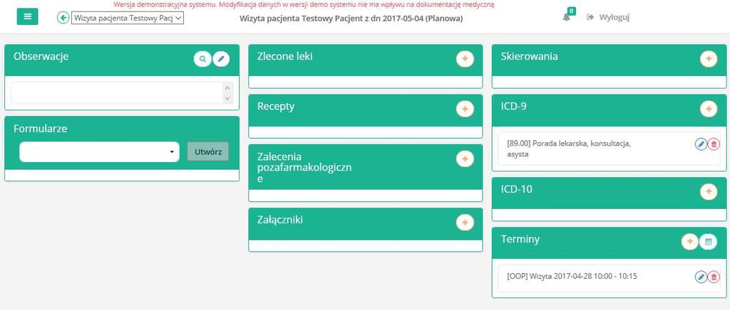 Rys. 26 Dostępne kafelki na widoku mogą się różnić w zależności od nadanych uprawnień. 11.