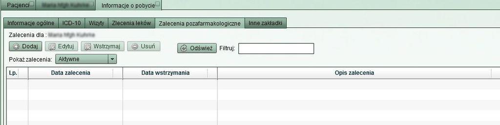 Uwaga: W przypadku braku puli recept podczas wystawiania recepty należy zgłosić się do sekretariatu (osoby odpowiedzialnej), która posiada uprawnienia do generowania puli recept dla wskazanego