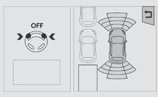Jazda Wyjazd z miejsca parkingowego W przypadku wyjazdu z miejsca parkingowego włączyć silnik. Rozpoczyna się wspomagany manewr parkowania.