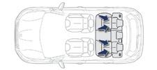 Bezpieczeństwo Mocowania "ISOFIX" Samochód posiada homologację według najnowszych przepisów ISOFIX. Siedzenia wymienione poniżej są wyposażone w odpowiednie mocowania ISOFIX.