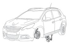 Informacje praktyczne Montaż koła Mocowanie koła zapasowego typu "dojazdowego" Jeżeli samochód wyposażony jest w felgi aluminiowe, jest rzeczą normalną, że przy dokręcaniu śrub przy zakładaniu koła