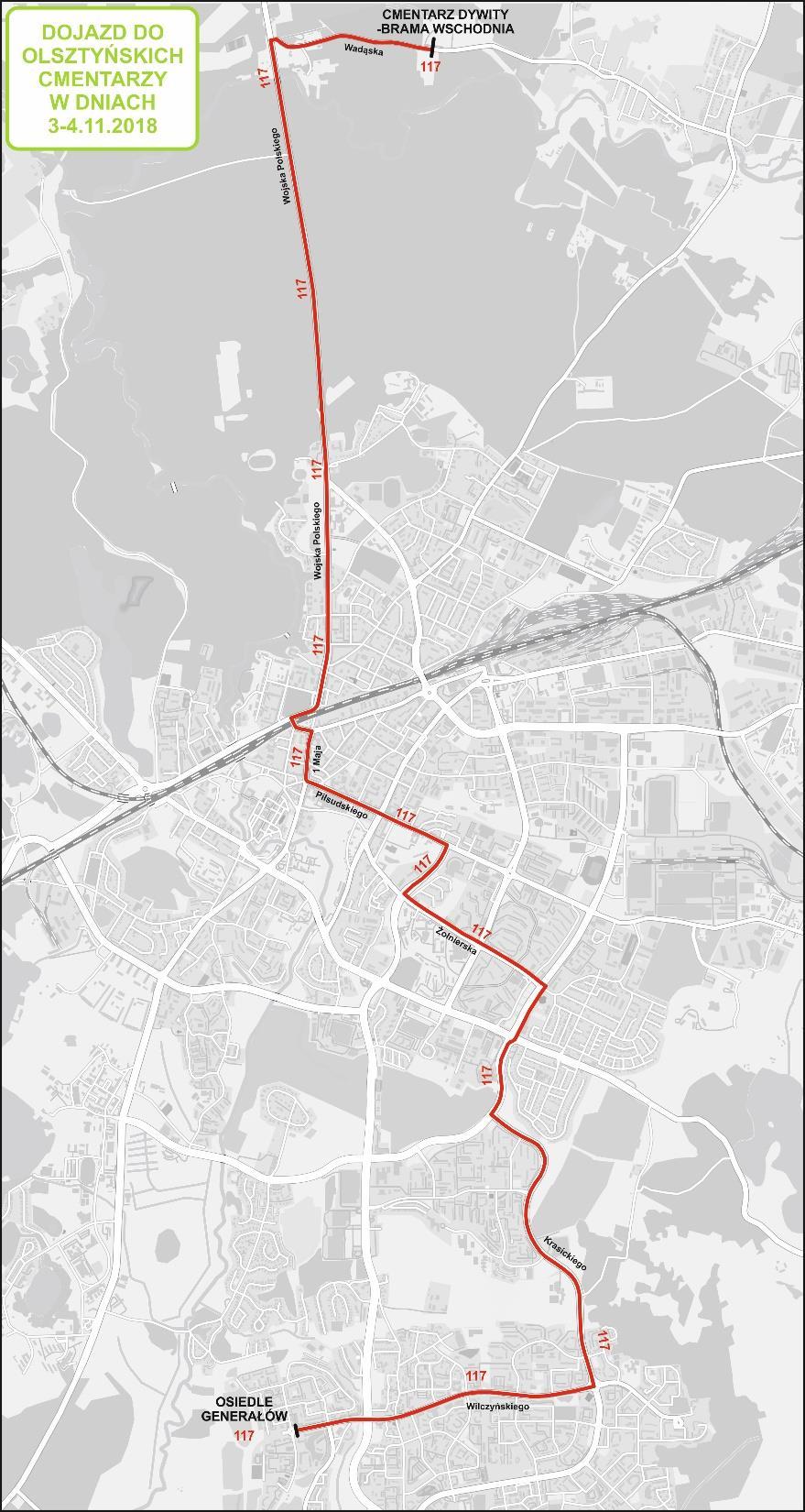 3 4 listopada sobota - niedziela Dojazd do cmentarzy: Dywity linie: 108, 112, 117 ul.