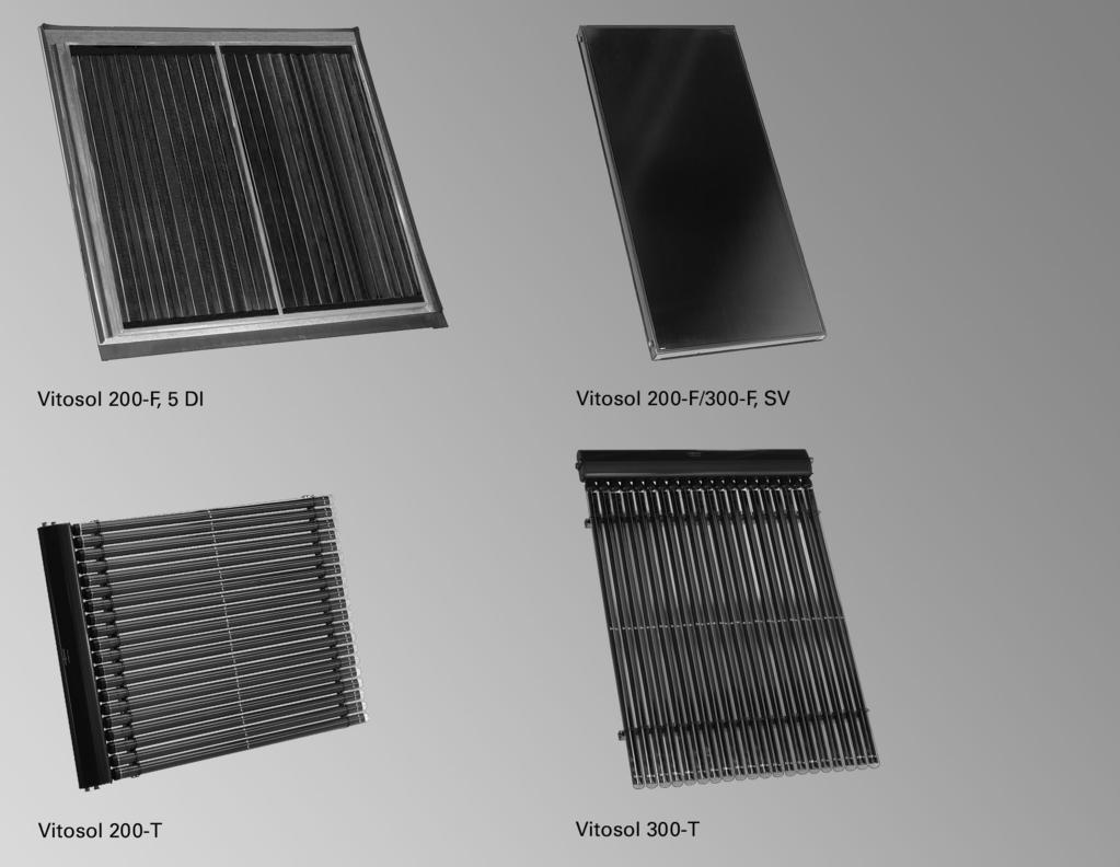 VIESMNN VITOSOL Wytyczne projektowe VITOSOL 100-F Kolektor płaski, typ SV i SH do montażu na płaskich i pochyłych dachach oraz do montażu wolnostojącego Typ SH1 również do montażu na fasadach VITOSOL