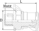 nierdzewnej 2) uszczelka metalowo - gumowa CJ-HP-199500083 c) z przyłączem kątowym 90 3) podkładka miedziana CJ-HP-099504600 d) zawór ze stali nierdzewnej 4) na stożku 120 e) wtyk bez