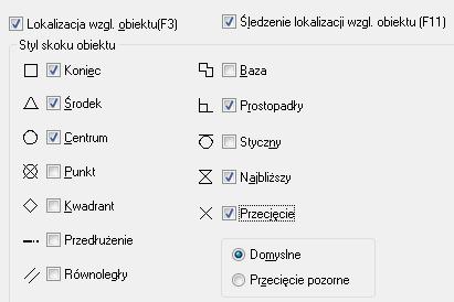 Nastawy ułatwiające pracę Opcje w bazowym programie CAD Przed rozpoczęciem rysowania schematu ustawmy niektóre