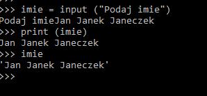 Python - wprowadzanie danych tekst, który pojawia się na terminalu funkcja