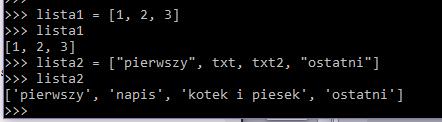 Python typy sekwencyjne 70 Tworzenie i używanie list