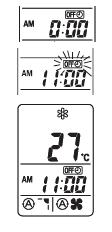 Jak ustawić czas wyłączenia OFF Przykład: wyłączenie klimatyzatora o godz. 11:11 rano (a.m.) Czynność 1. Nacisnąć przycisk OFF TIME jednokrotnie.