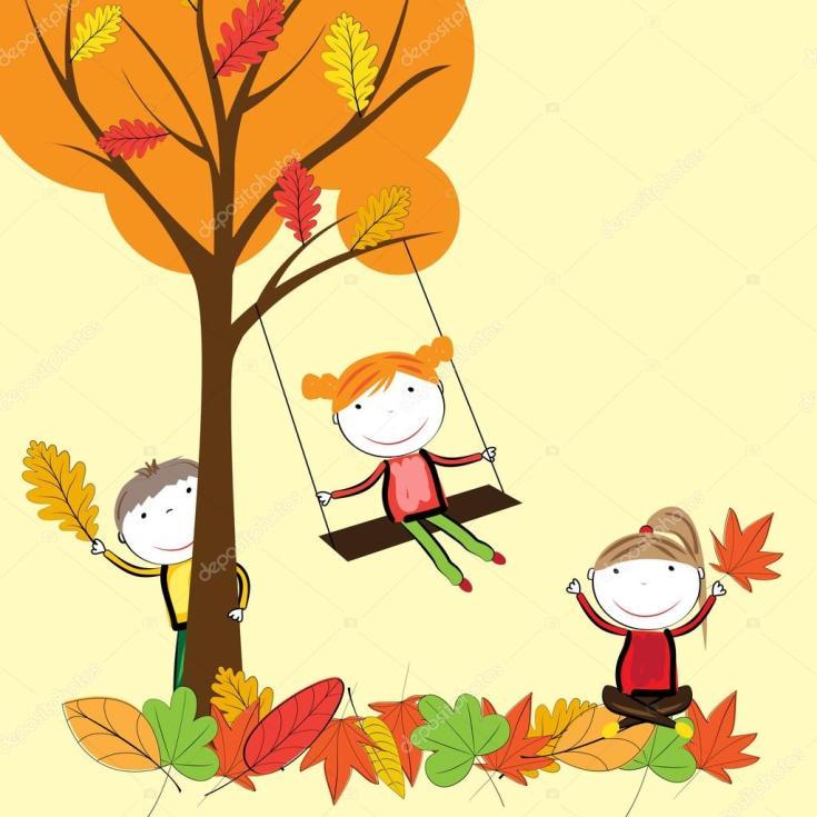 https://pl.depositphotos.com/79178642/stock-illustration-autumn.html Witamy panią Jesień - wiersz B. Formy Idzie przez las pani Jesień, Psotny wiatr w worku niesie.