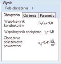 E11 BŁĘKITNE STRONY 5. Zależnie od interesującego nas pola otrzymujemy odpowiednią wartość obciążenia (Rysunek 10): Rysunek 10. 6.