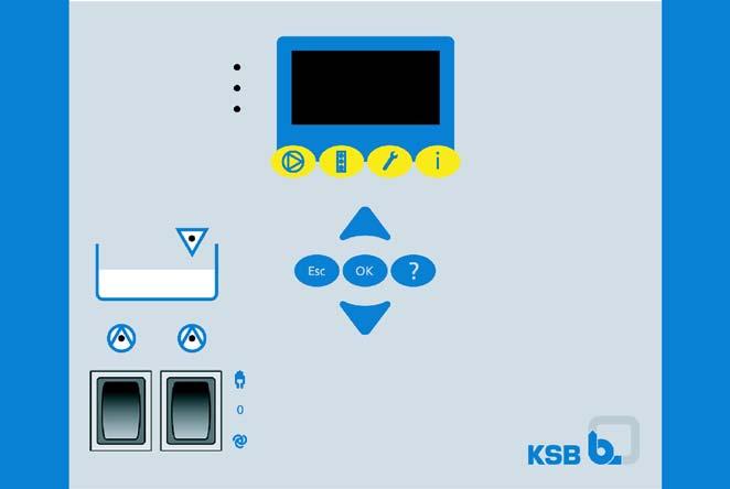 5 Obsługa Sterownik LevelControl może być obsługiwany w następujący sposób: D Za pomocą zewnętrznego komputera przez interfejs serwisowy D Za pomocą panelu obsługi KSB D Za pomocą przełącznika