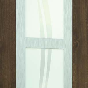 Panele drzwiowe mogą być wyposażone w różne motywy ozdobne, ornamenty lub kolorowe szkło matowe.