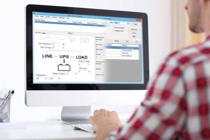 POWER GUARDIAN Oprogramowanie monitorujące jednofazowe zasilacze UPS Przyjazne dla użytkownika oprogramowanie do zarządzania UPS Borri Power Guardian to darmowe narzędzie zapewniające automatyczne i