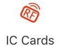 Zarzadzanie kartami W zakładce IC Cards można dodawać karty Mifare 13,56 MHz.
