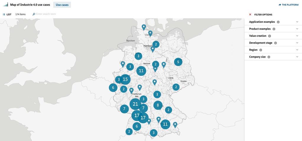 Mapa aplikacji Industry 4.0 w Niemczech http://www.plattform-i40.