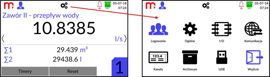 Informacja o statusie zalogowania (więcej informacji w rozdziale Logowanie).