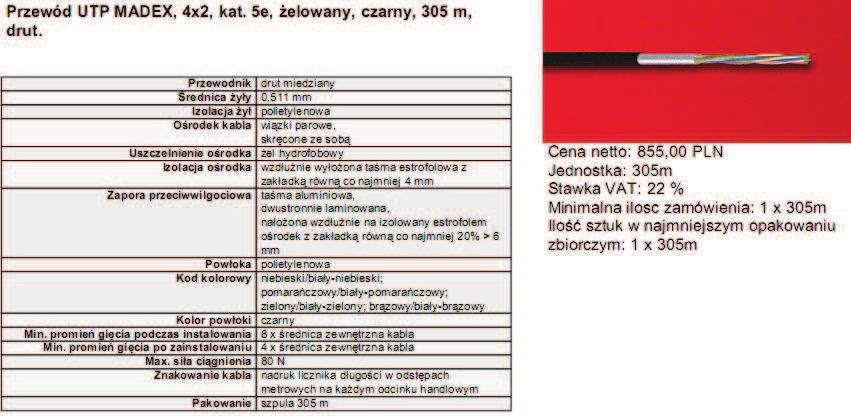 2.11.2 Skrętka ekranowana FTP Skrętka ekranowana FTP - (Foiled Twisted Pair) Jest