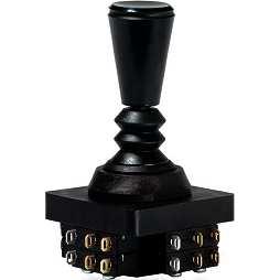 50mA; 12V DC; 3 tory; 25mm; RoHS Gałka do przełacznika typu Joystick JV1603 Joystick 250 V/AC TH, blokada, styki lutowane