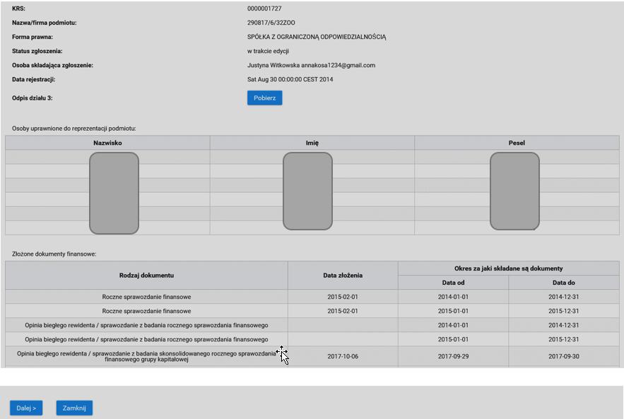 zerami o brakujące cyfry), dla którego są składane dokumenty finansowe.