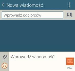 Wiadomości i poczta e-mail Wiadomości Wysyłanie wiadomości Istnieje możliwość wysyłania wiadomości tekstowych (SMS) lub multimedialnych (MMS).