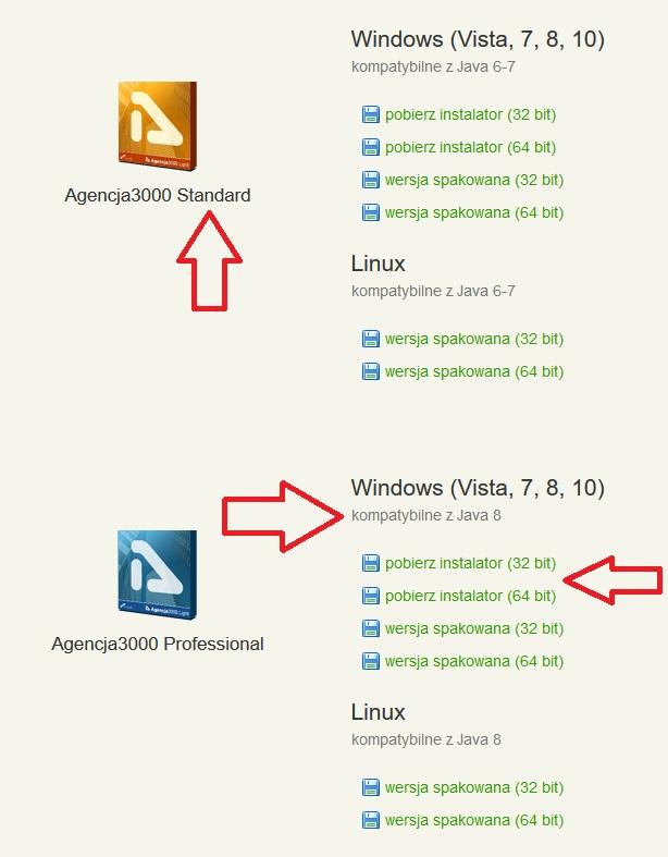 2.2. Aktualizacja Agencja3000 Mając pobraną najnowszą wersję Javy należy jeszcze pobrać i zainstalować Agencja3000, w tym celu wchodzimy na stronę http://agencja3000.