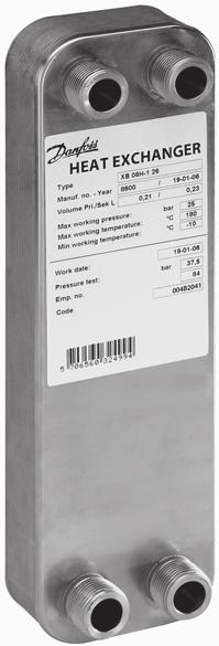 Arkusz informacyjny Lutowany wymiennik ciepła XB06 i regulator temperatury IHPT kompensowany przepływem z wbudowanym regulatorem p (NO) (PN16) Opis XB06 IHPT XB są to płytowe, lutowane wymienniki