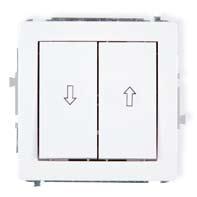 1 Mechanizm łącznika zwiernego, dwubiegunowego (dwa klawisze bez piktogramów, osobne zasilanie) / Double push button switch (two pushbuttons without pictograms, separate power supply)