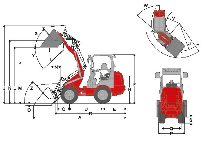 1260 Hoftrac 1260 Wymiary Standard A Długość całkowita 4.