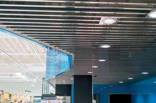 Leclerc hypermarket, Radom SUD Architect Poland Strip ceiling type PP150,