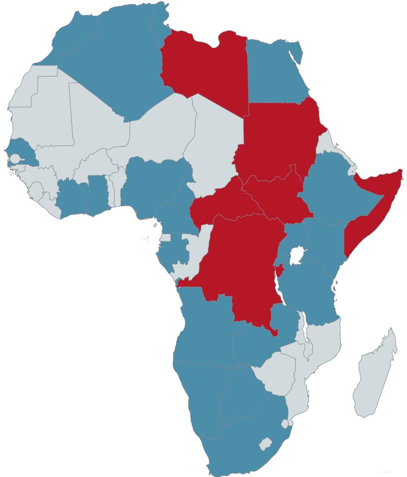 Kraje o największym potencjale i kraje szczególnie ryzykowne Kraje o największym potencjale i akceptowalnym ryzyku 1. Nigeria 2. Egipt 3. RPA 4. Algieria 5. Maroko 6. Angola 7. Etiopia 8. Kenia 9.