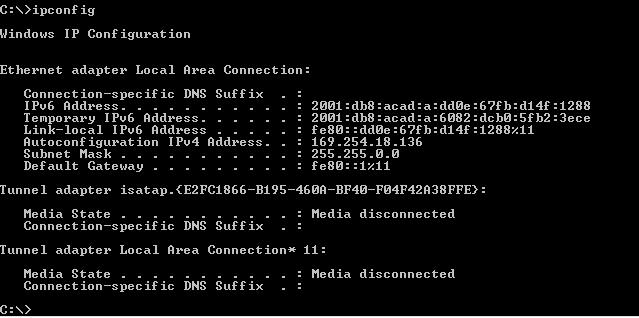 IPv6 is enabled, link-local address is FE80::1 No Virtual link-local address(es): Global unicast address(es): 2001:DB8:ACAD:A::1, subnet is 2001:DB8:ACAD:A::/64 [EUI] Joined group address(es):