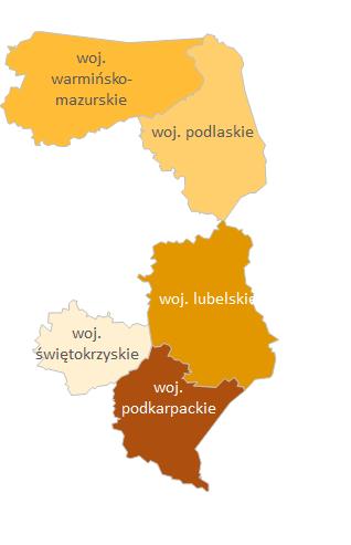 Program Polska Wschodnia 2014-2020 2 mld euro Rozwój innowacyjnej przedsiębiorczości Rozbudowa ekologicznych systemów transportu miejskiego Połączenia drogowe aglomeracji stolic województw z siecią