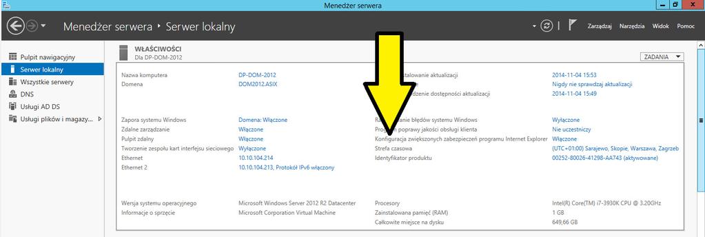 Windows 2008 / 2008R2: Menadżer serwera \ Podsumowanie serwera \ Informacje o zabezpieczeniach