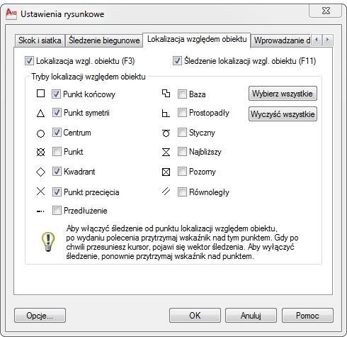 Ćwiczenie nr 1 Zadania do wykonania Zestaw A 1. Uruchom program i wybierz obszar roboczy Rysowanie i opis. Zmień ustawienia paska stanu.