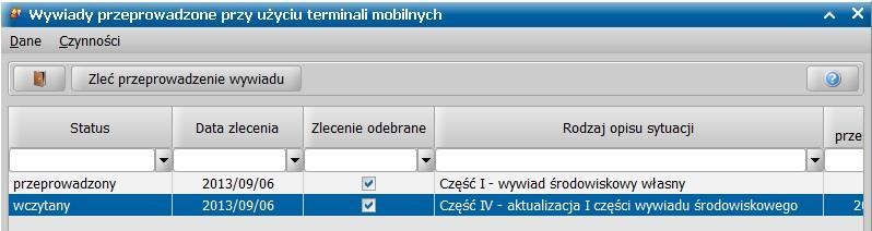 103 i jego dalszej obsługi jest analogiczny jak przy rejestracji danych tego wywiadu bezpośrednio z systemu Pomost i został opisany w podręczniku Użytkownika systemu Pomost Std, w rozdziale Wywiady z