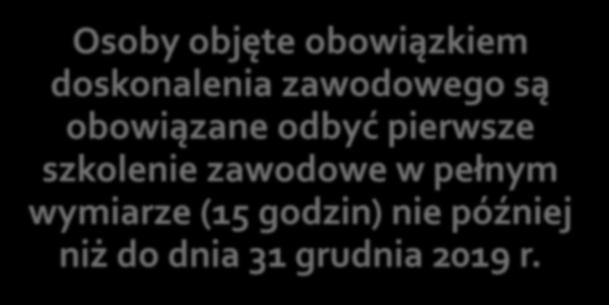 pierwsze szkolenie zawodowe w pełnym wymiarze