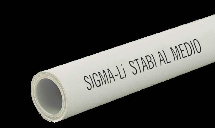 System SiGMA-Li PP-R Classic Rura STABI AL MEDIO RSM20 ø20 x 3,4 m 100 0,21 RSM25 ø25 x 4,2 m 100 0,31 RSM32 ø32 x 5,4 m 60 0,47 NOWOŚĆ Antydyfuzyjna rura wielowarstwowa z