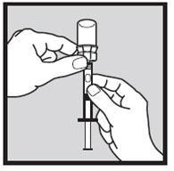 Jeśli w płynnym leku w strzykawce widoczne są pęcherzyki powietrza lub wypełnione powietrzem przestrzenie, proces można powtórzyć do 3 razy. NIE potrząsać strzykawką.