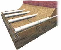 udowa Rury Purmo o średnicy 20x2 mm leżą w przestrzeni powietrznej drewnianej konstrukcji podłogi. Przymocowane są za pomocą klipsów do specjalnej wierzchniej warstwy izolacji systemowej.