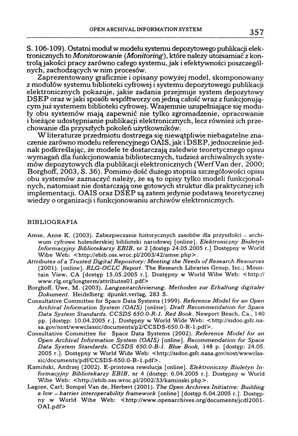 OPEN ARCHIVAL INFORMA TION SYSTEM 357 S. l 06-1 09).