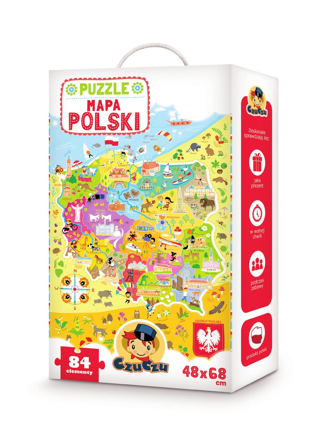 NOWOSC dla dzieci 5+ Puzzle Mapa Polski Oto Polska!
