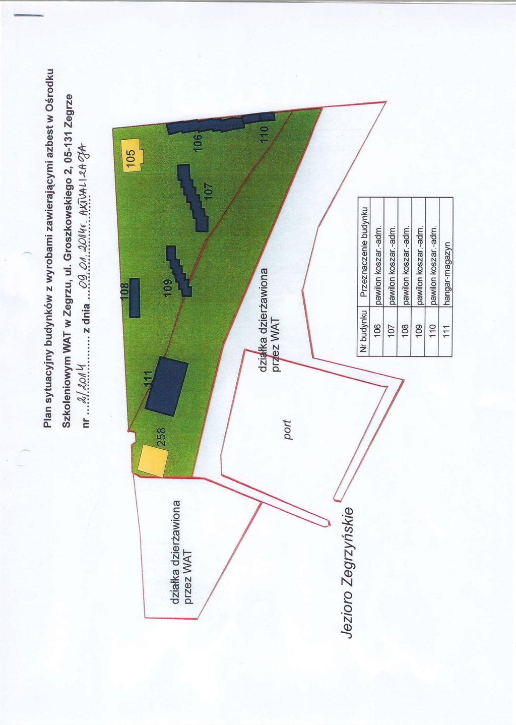 b. Mapa rozmieszczenia budynków