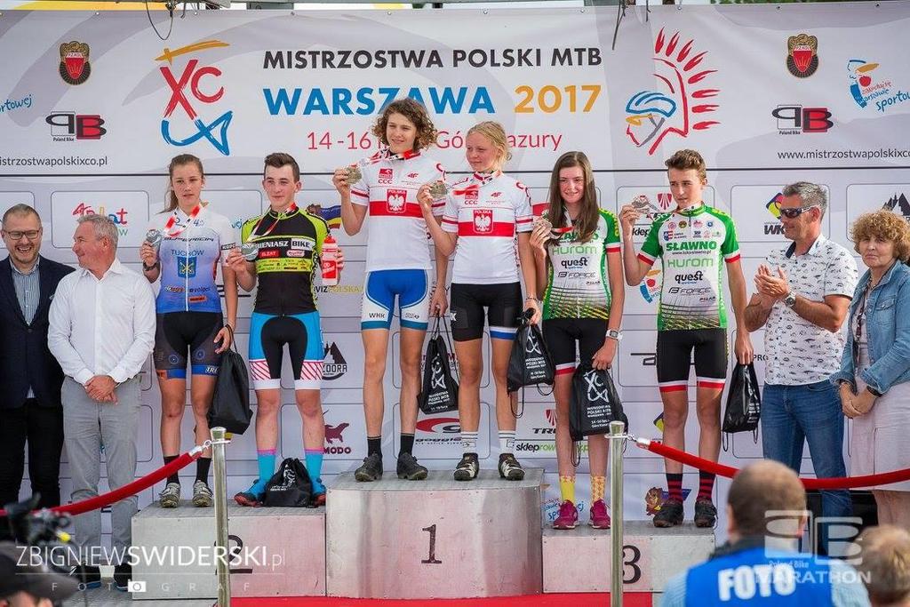 Najważniejsze sukcesy sezonu 2017 12 zdobytych medali na 24 na możliwych Mistrzostw Polski Szkółek Kolarskich MTB Mistrzostwo Polski MTB do lat 17