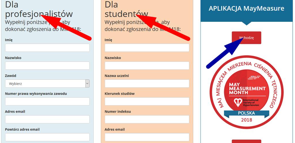 W pierwszym kroku na stronie www.mmm18.pl należy dokonać zgłoszenia do badania MMM18.