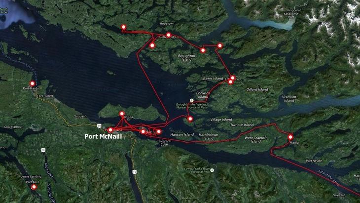 Po prawie tygodniu dotarłem do Port McNaill na północy Wyspy Vancouver. W poprzednich rejsach na Alaskę dopłyniecie do tego miejsca zwykle zajmowało mi 2 do 3 dni.