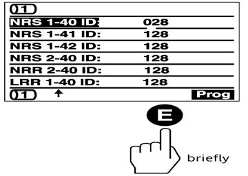 Ustawienie i zmiana adresów elementów CAN-bus w 5 grupach sprzętowych Wciśnij krótko przycisk P.