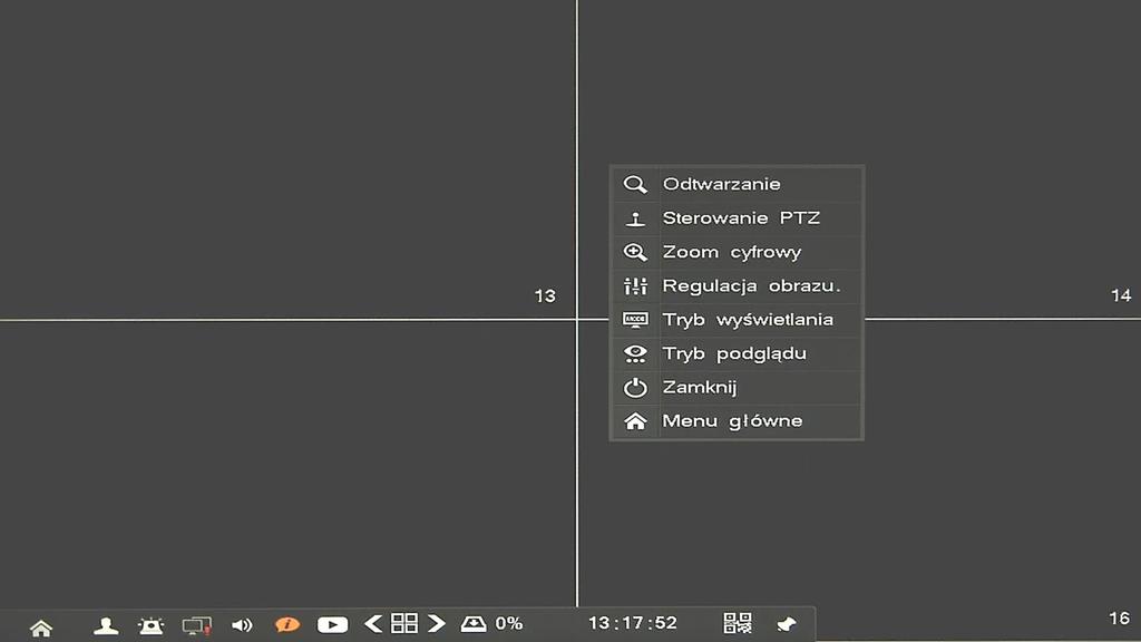 MENU REJESTRATORA 4. MENU REJESTRATORA 4.1. Obserwacja obrazów z kamer Rejestratory sieciowe NOVUS posiadają wielopoziomowe menu wyświetlane na ekranie monitora służące do obsługi i programowania.