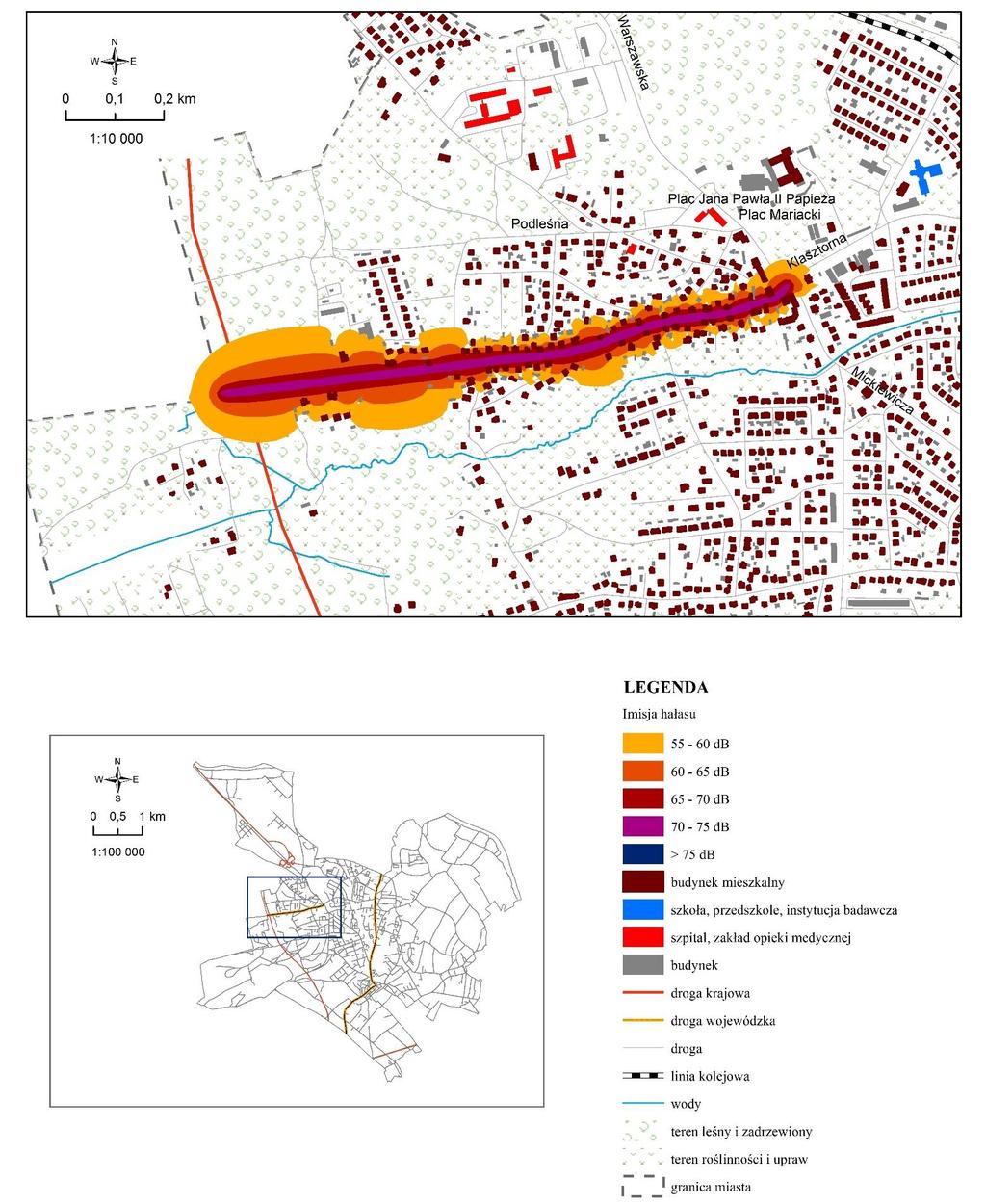 WOJEWÓDZKI INSPEKTORAT OCHRONY ŚRODOWISKA W RZESZOWIE Lokalna mapa akustyczna miasta Leżajsk